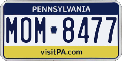 PA license plate MOM8477