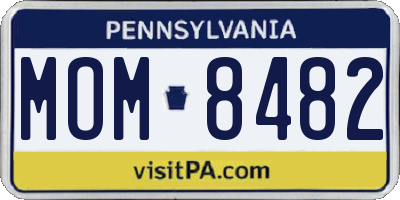 PA license plate MOM8482
