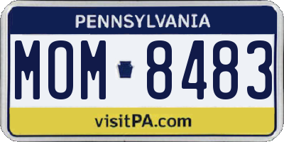 PA license plate MOM8483
