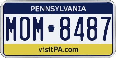 PA license plate MOM8487