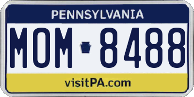 PA license plate MOM8488