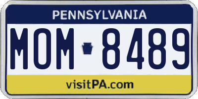 PA license plate MOM8489