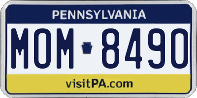 PA license plate MOM8490