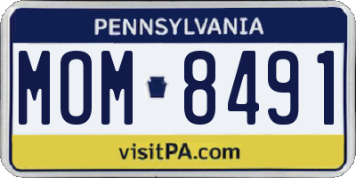 PA license plate MOM8491