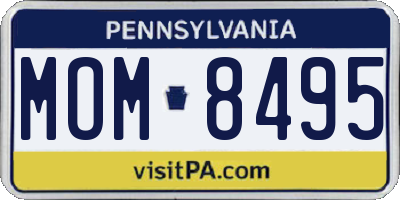 PA license plate MOM8495