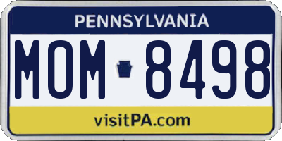 PA license plate MOM8498