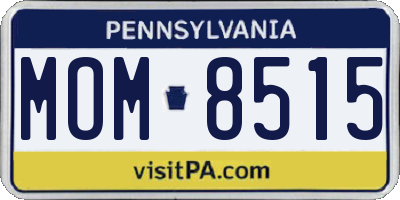 PA license plate MOM8515