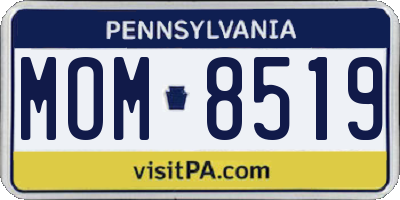 PA license plate MOM8519