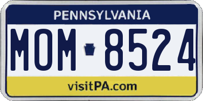 PA license plate MOM8524