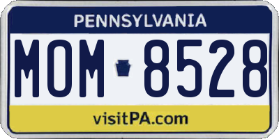PA license plate MOM8528