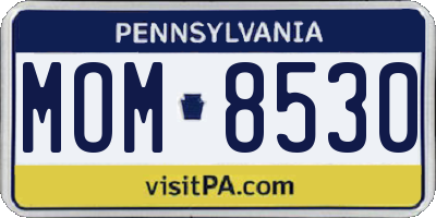 PA license plate MOM8530