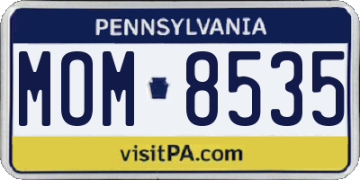 PA license plate MOM8535
