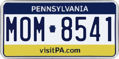 PA license plate MOM8541
