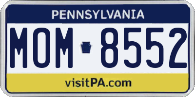 PA license plate MOM8552
