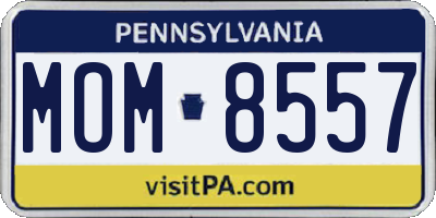 PA license plate MOM8557