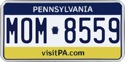 PA license plate MOM8559