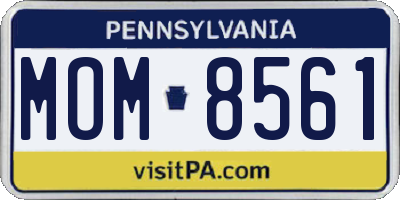 PA license plate MOM8561