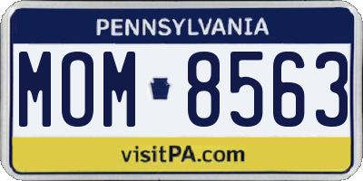 PA license plate MOM8563