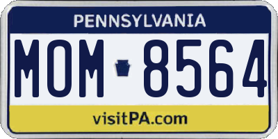 PA license plate MOM8564