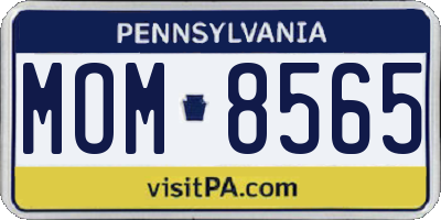 PA license plate MOM8565