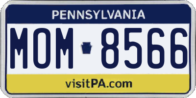 PA license plate MOM8566