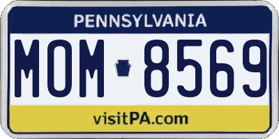 PA license plate MOM8569