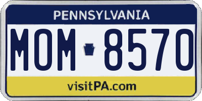 PA license plate MOM8570