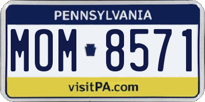 PA license plate MOM8571
