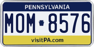 PA license plate MOM8576