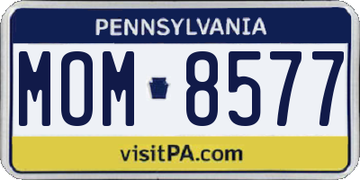 PA license plate MOM8577