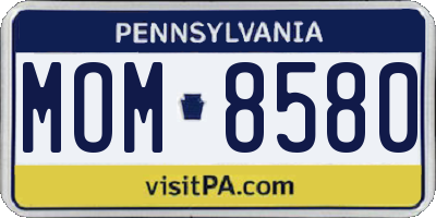 PA license plate MOM8580