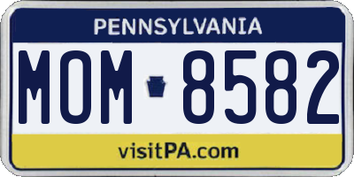 PA license plate MOM8582