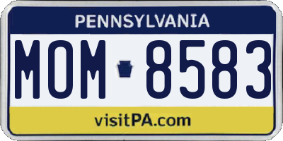 PA license plate MOM8583