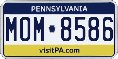 PA license plate MOM8586