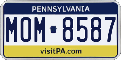 PA license plate MOM8587