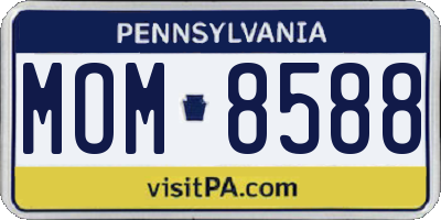 PA license plate MOM8588