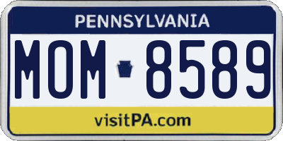 PA license plate MOM8589