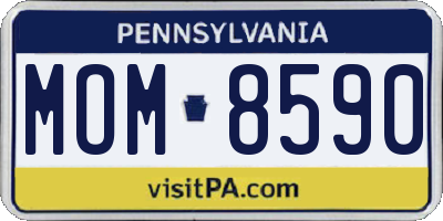 PA license plate MOM8590