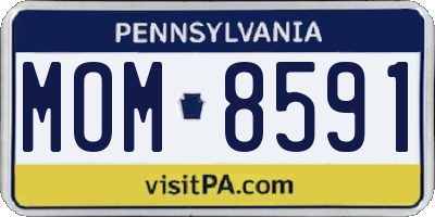 PA license plate MOM8591