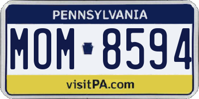 PA license plate MOM8594