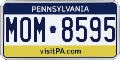 PA license plate MOM8595