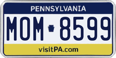 PA license plate MOM8599