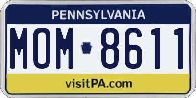PA license plate MOM8611