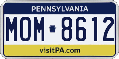 PA license plate MOM8612