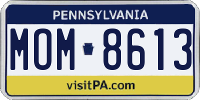PA license plate MOM8613