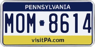 PA license plate MOM8614