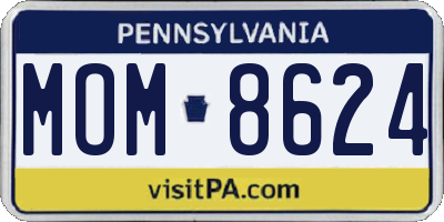 PA license plate MOM8624