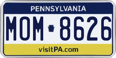 PA license plate MOM8626