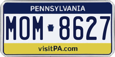 PA license plate MOM8627