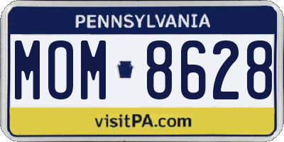 PA license plate MOM8628